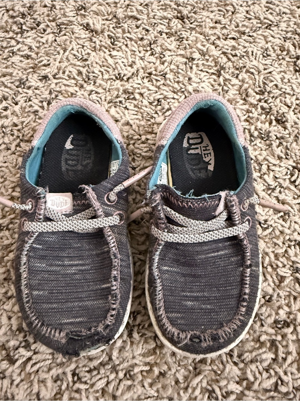 Hey Dude Kids Gray and Pink Casual Slip-On Sneakers